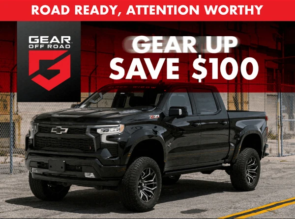 Get $100 with purchase of any 4 Gear Off Road wheels