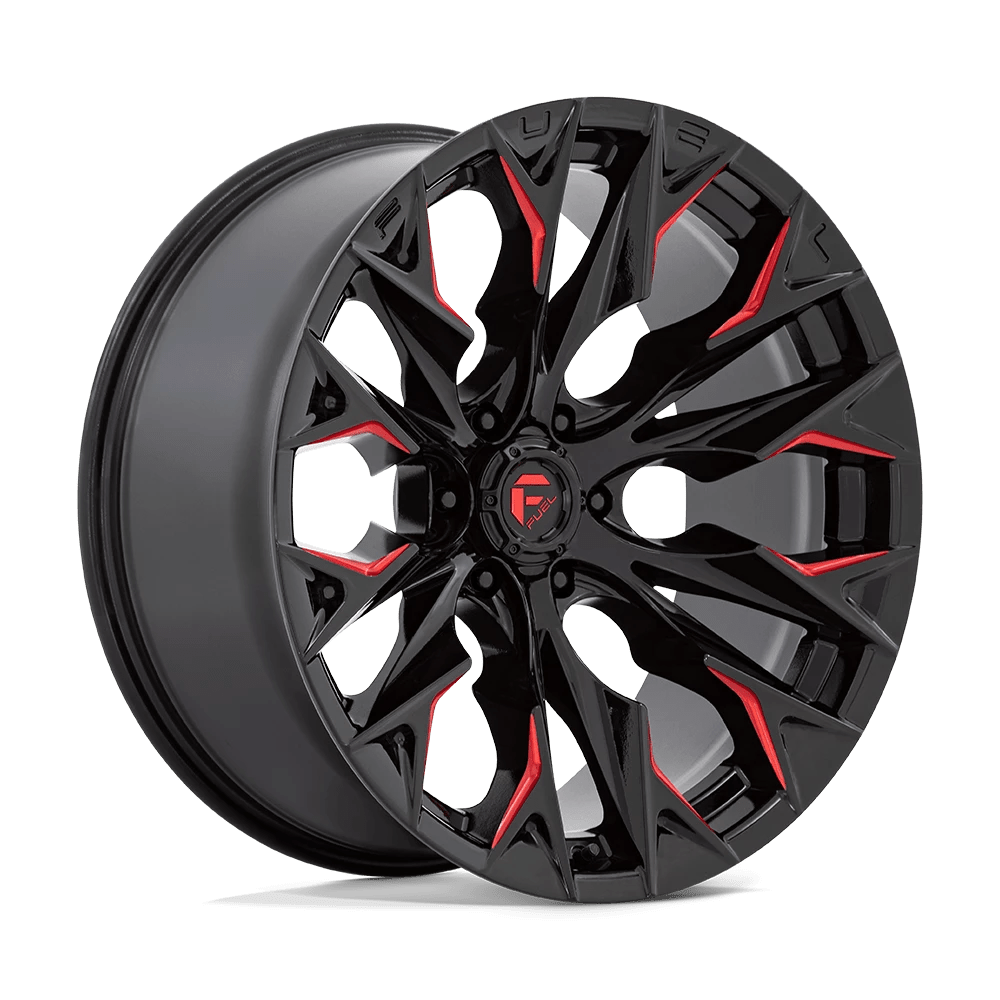 Fuel 1PC D823 FLAME - 22X10 +-18 Gloss Black Milled w/ Candy Red - Best ...