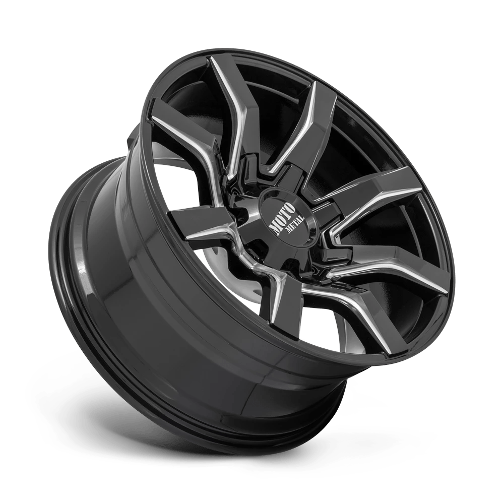 Moto metal mo804 spider 20x10 8x165 1 18 gloss blk milled wheel rim